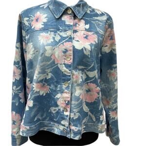 ALFRED DUNNER Shenandoah Valley Long Sleeve I Denim Floral Jacket PM